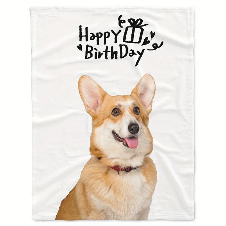 オリジナルブランケット 極厚フリース 毛布 ひざ掛け 写真プリント 洗濯機対応 ペット・愛犬グッズ サイズ選べる 誕生日プレゼント 4