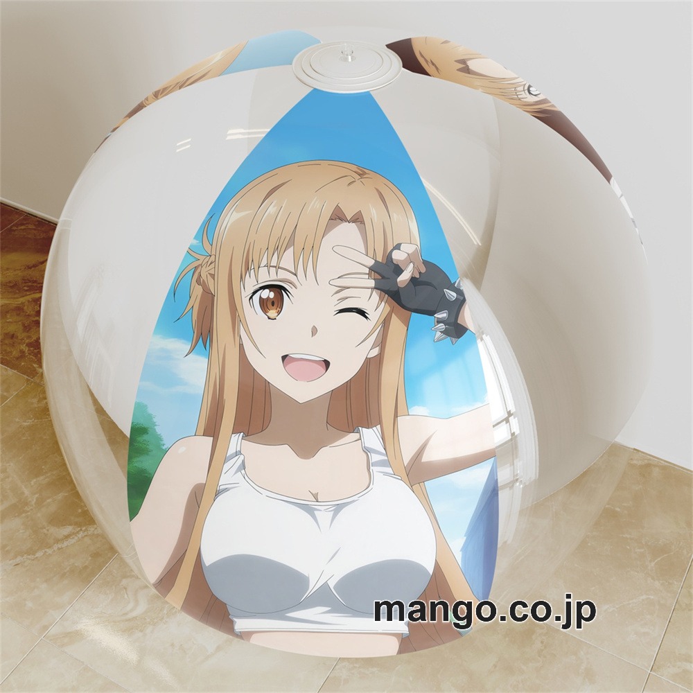 アニメ キャラクター ビーチボール【SAO】アスナ 海洋ボール PVC製 キャラクターグッズ コレクション用｜空気ビニール製 等身大抱き枕 コレクション向けグッズ