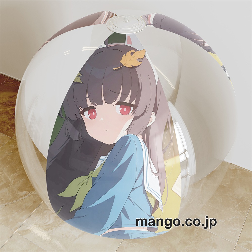 アニメ キャラクター ビーチボール【ブルーアーカイブ】霞沢ミユ 海洋ボール PVC製 キャラクターグッズ コレクション用 ビッグサイズ 等身大クッション 立体キャラクターアイテム