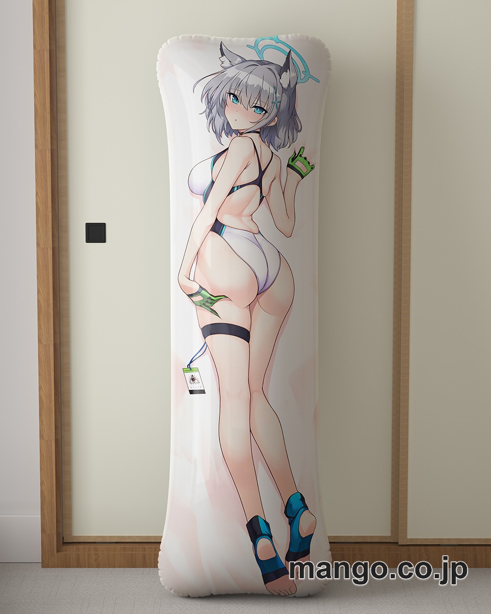 アニメ抱き枕カバー【ブルーアーカイブ】競泳水着砂狼シロコ大型クッションキャラクターグッズPVC製コレクション用｜PVC エアクッション 等身大サイズ 立体ディスプレイ 2