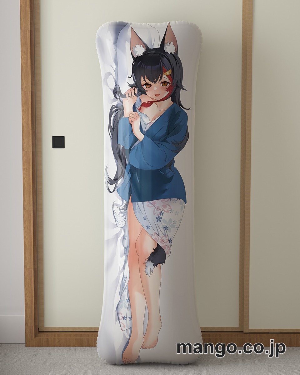 アニメ抱き枕カバー【バーチャルYoutuber】大神ミオ大型クッションキャラクターグッズPVC製コレクション用｜空気ビニール製 等身大抱き枕 コレクション向けグッズ 2