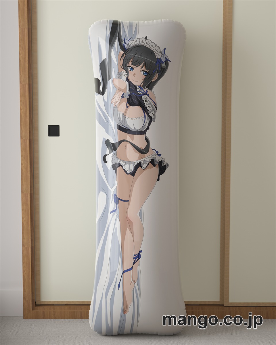 アニメ抱き枕カバー【ダンジョンに出会いを求めるのは間違っているだろうか】ヘスティア大型クッションキャラクターグッズPVC製コレクション用｜PVC エアクッション 等身大サイズ 立体ディスプレイ