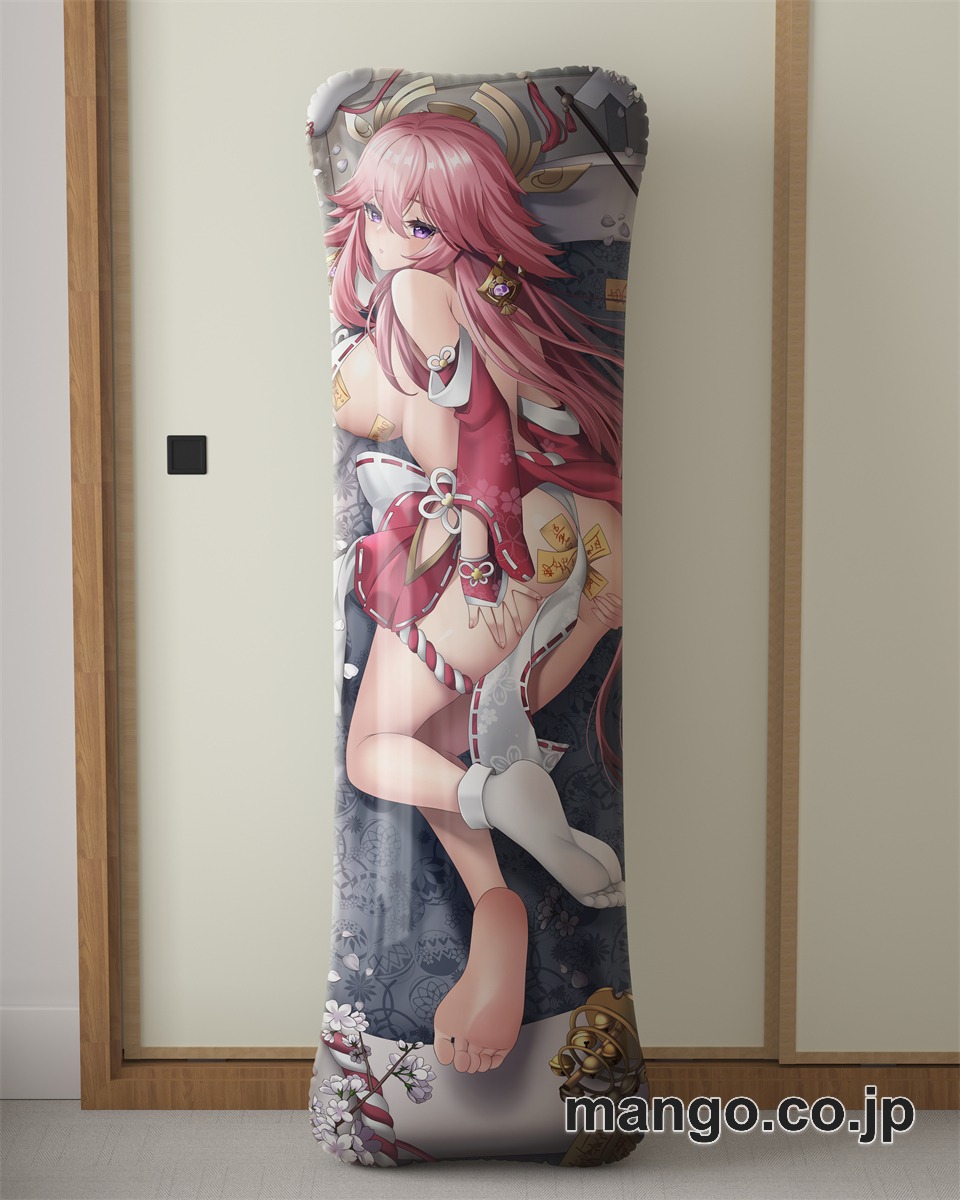 アニメ抱き枕カバー【原神】八重神子大型クッションキャラクターグッズPVC製コレクション用｜PVC エアクッション 等身大サイズ 立体ディスプレイ