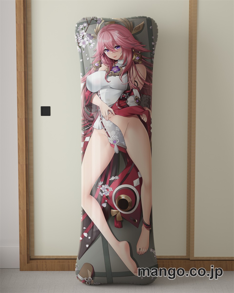 アニメ抱き枕カバー【原神】八重神子大型クッションキャラクターグッズPVC製コレクション用｜PVC エアクッション 等身大サイズ 立体ディスプレイ 2
