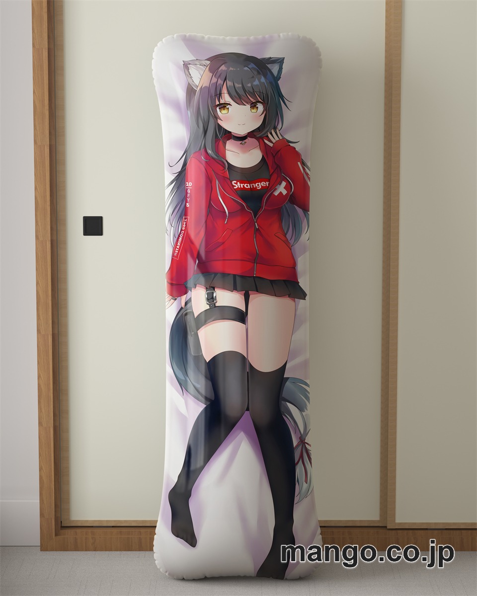 アニメ抱き枕カバー【オリジナル】もふもふオオカミちゃん大型クッションキャラクターグッズPVC製コレクション用 等身大 抱き枕 空気ビニール製 キャラクターグッズ