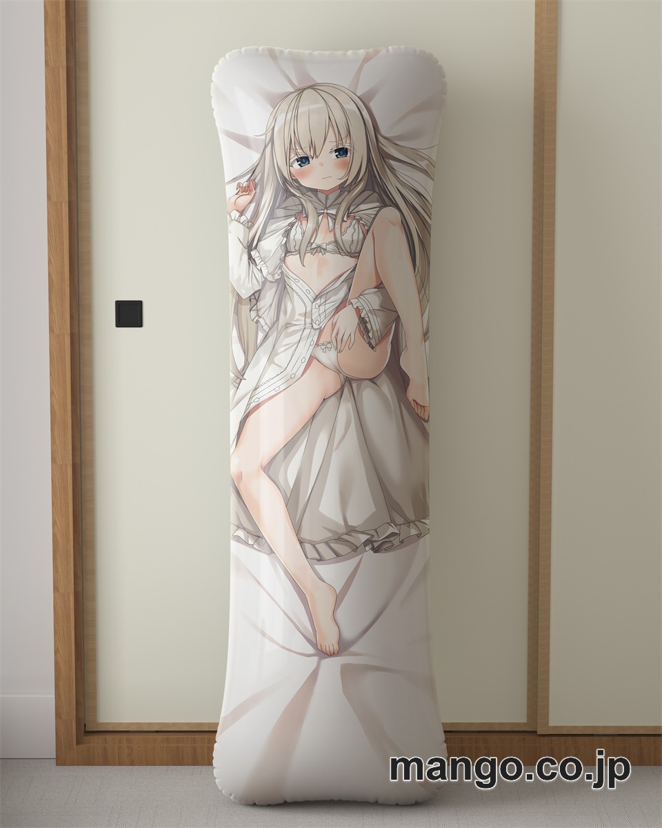 アニメ抱き枕カバー【オリジナル】銀髪ちゃん大型クッションキャラクターグッズPVC製コレクション用｜空気ビニール製 等身大抱き枕 コレクション向けグッズ