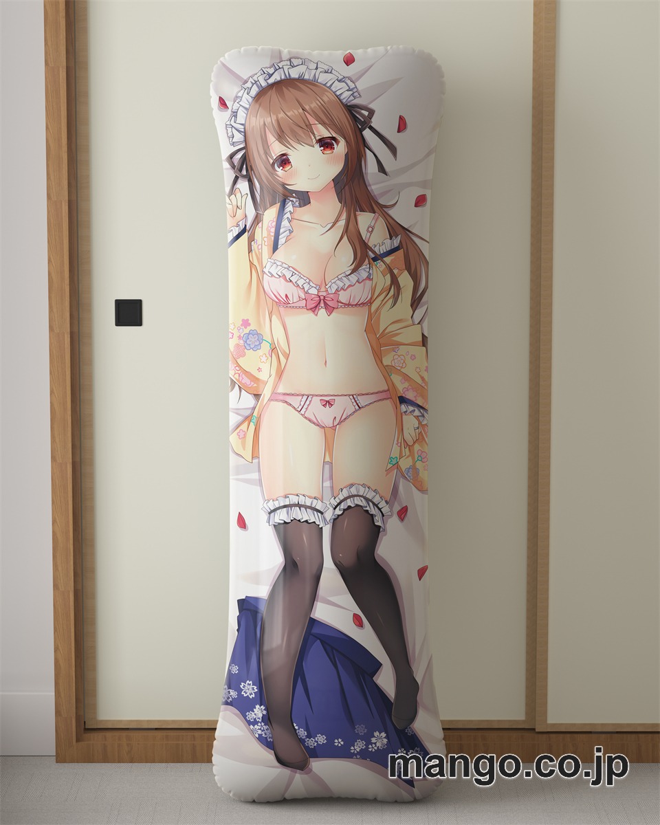 アニメ抱き枕カバー【オリジナル】和服メイド大型クッションキャラクターグッズPVC製コレクション用｜等身大エアクッション ビッグサイズ PVC製 アニメグッズ