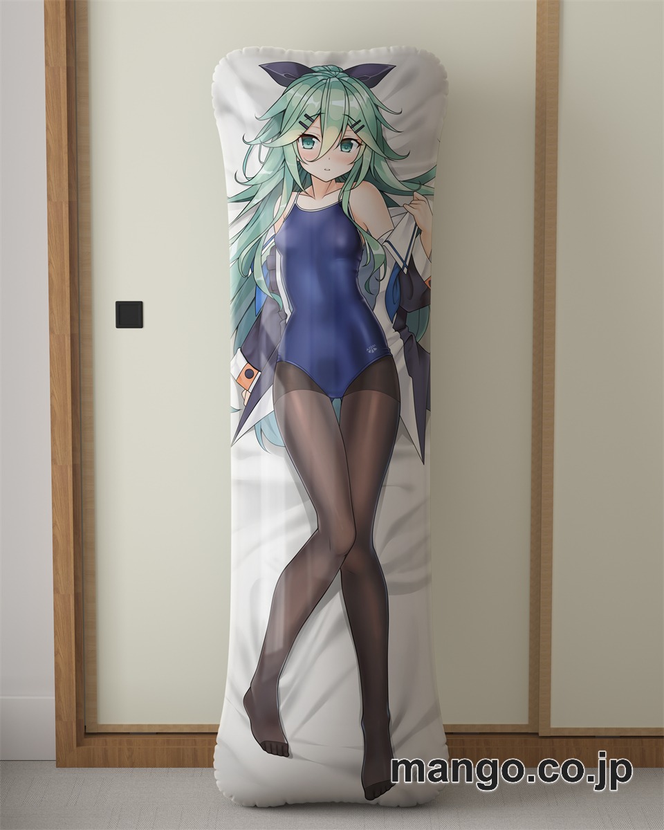 アニメ抱き枕カバー「艦隊これくしょん」山風スク水タイツ大型クッションキャラクターグッズPVC製コレクション用｜等身大エアクッション ビッグサイズ PVC製 アニメグッズ