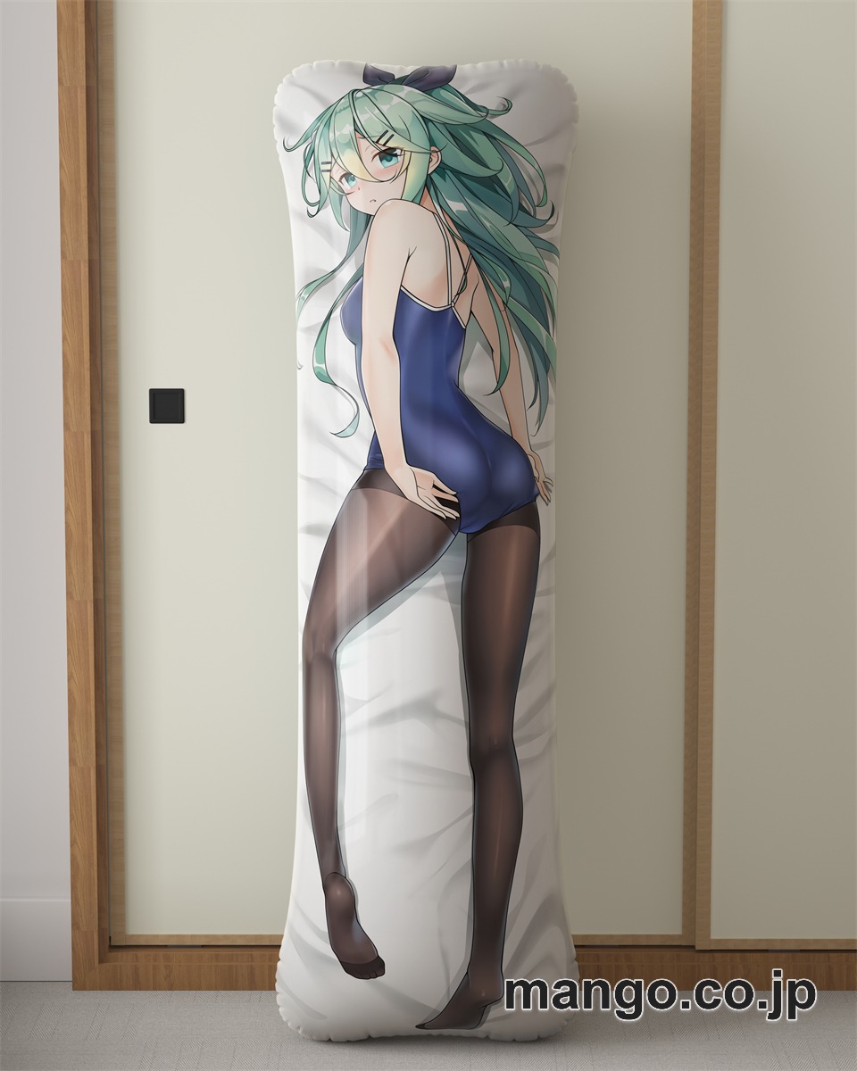 アニメ抱き枕カバー「艦隊これくしょん」山風スク水タイツ大型クッションキャラクターグッズPVC製コレクション用｜等身大エアクッション ビッグサイズ PVC製 アニメグッズ 2
