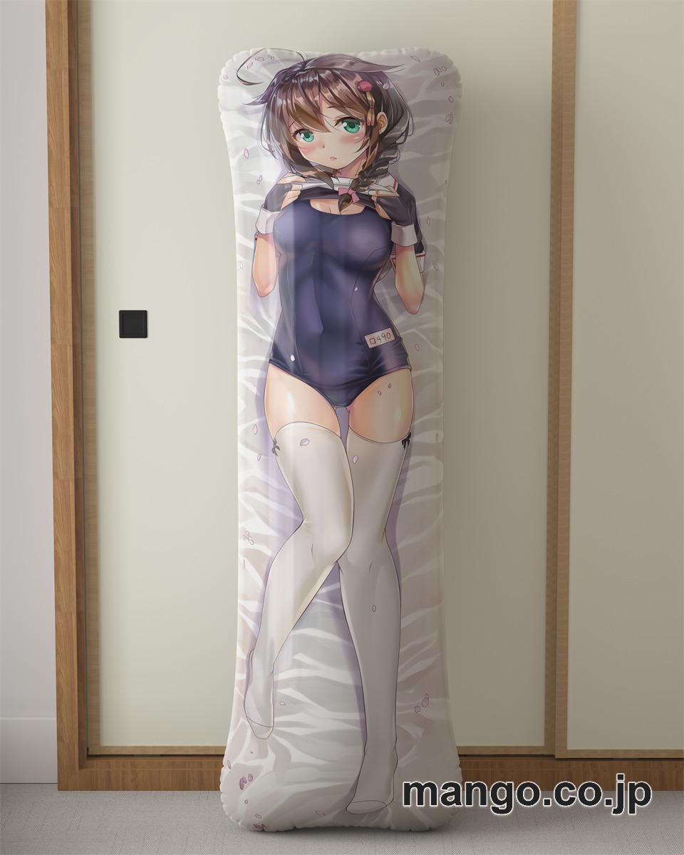 アニメ抱き枕カバー「艦隊これくしょん」時雨＆榛名スク水大型クッションキャラクターグッズPVC製コレクション用｜PVC エアクッション 等身大サイズ 立体ディスプレイ 2