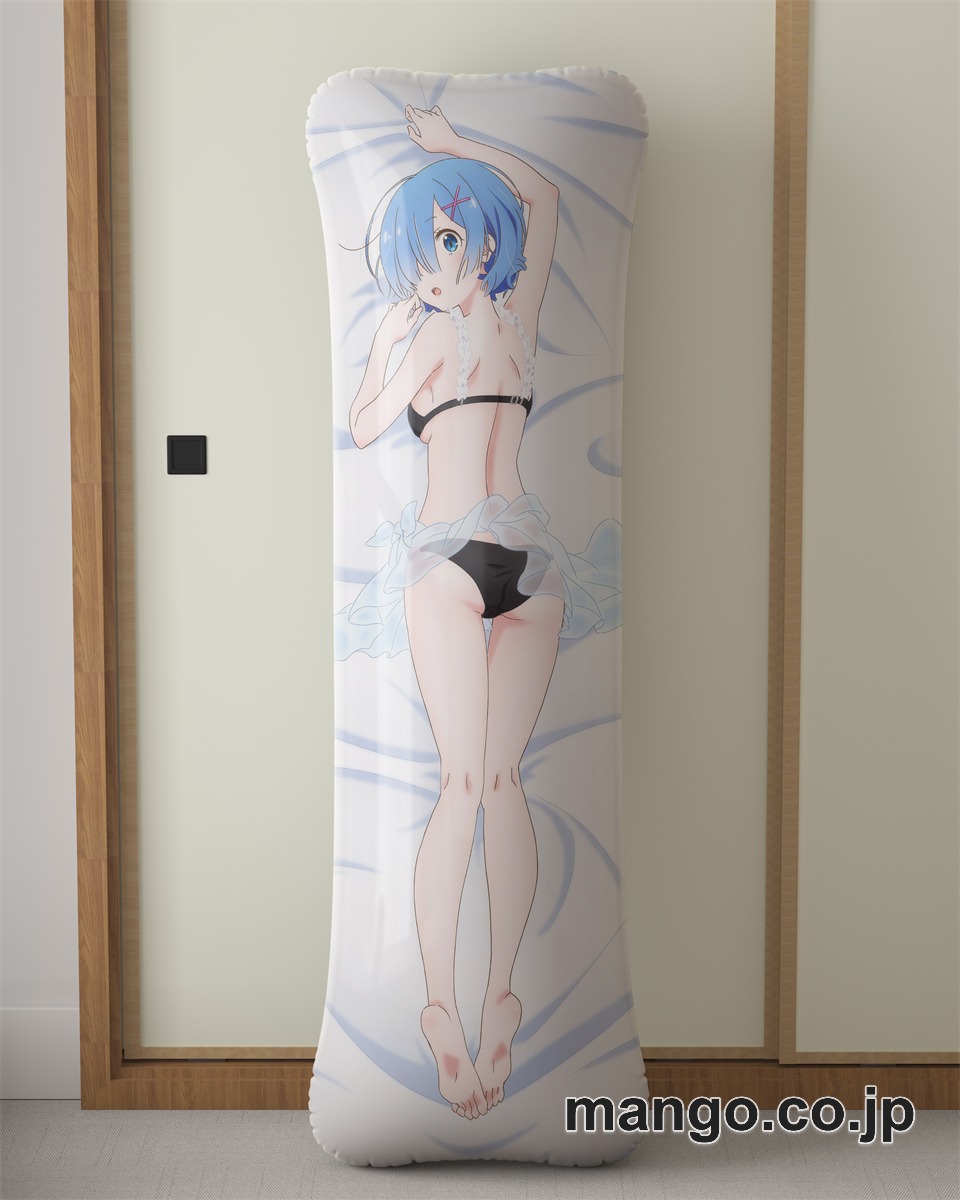 アニメ抱き枕カバーReゼロから始める異世界生活レム大型クッションキャラクターグッズPVC製コレクション用｜空気ビニール製 等身大抱き枕 コレクション向けグッズ