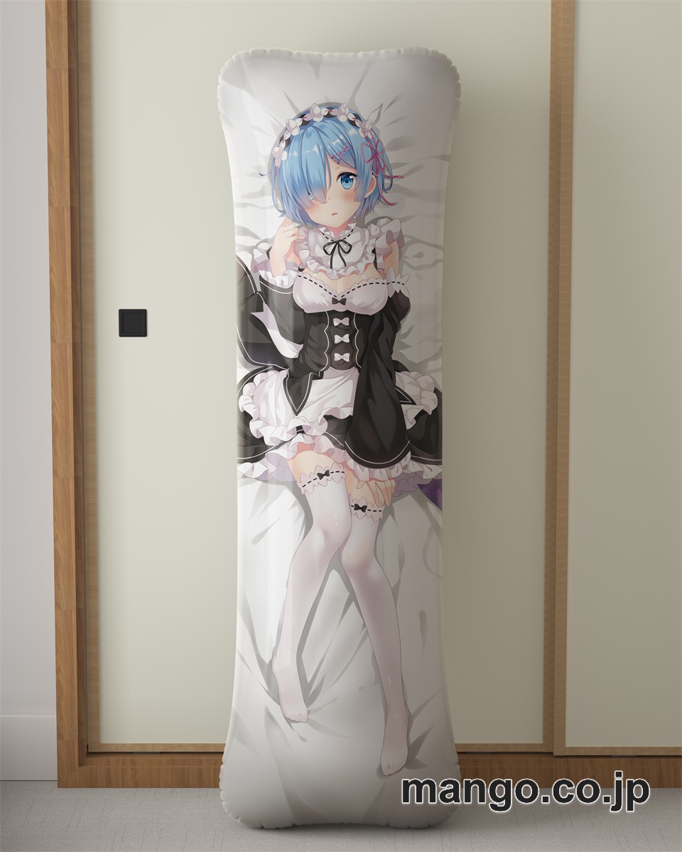 アニメ抱き枕カバーゼロから始める異世界生活レム大型クッションキャラクターグッズPVC製コレクション用｜PVC エアクッション 等身大サイズ 立体ディスプレイ