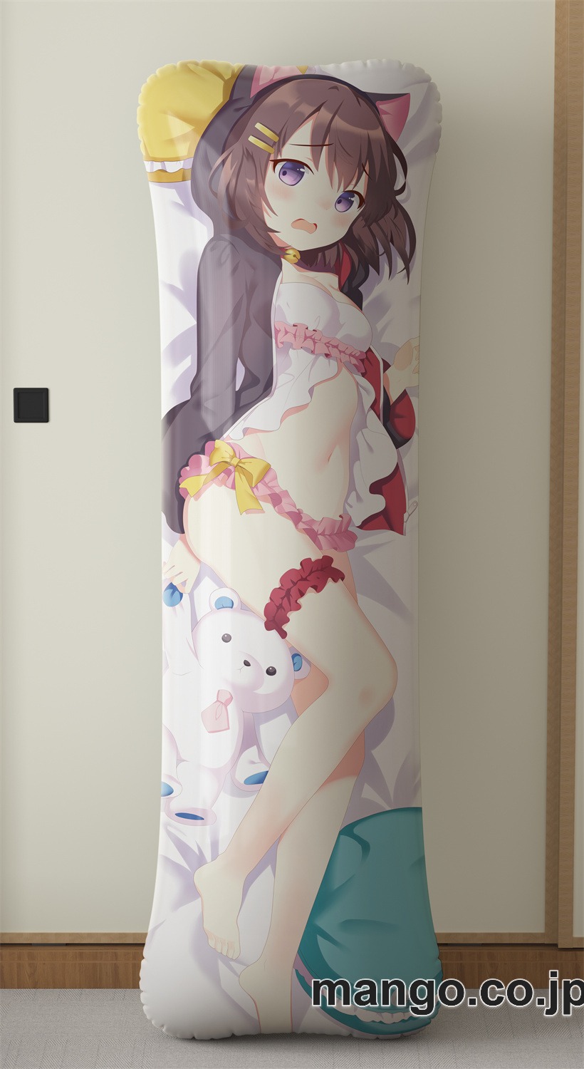 アニメ抱き枕カバー白熊さん＆黒猫ちゃん大型クッションキャラクターグッズPVC製コレクション用 ビッグサイズ 等身大クッション 立体キャラクターアイテム