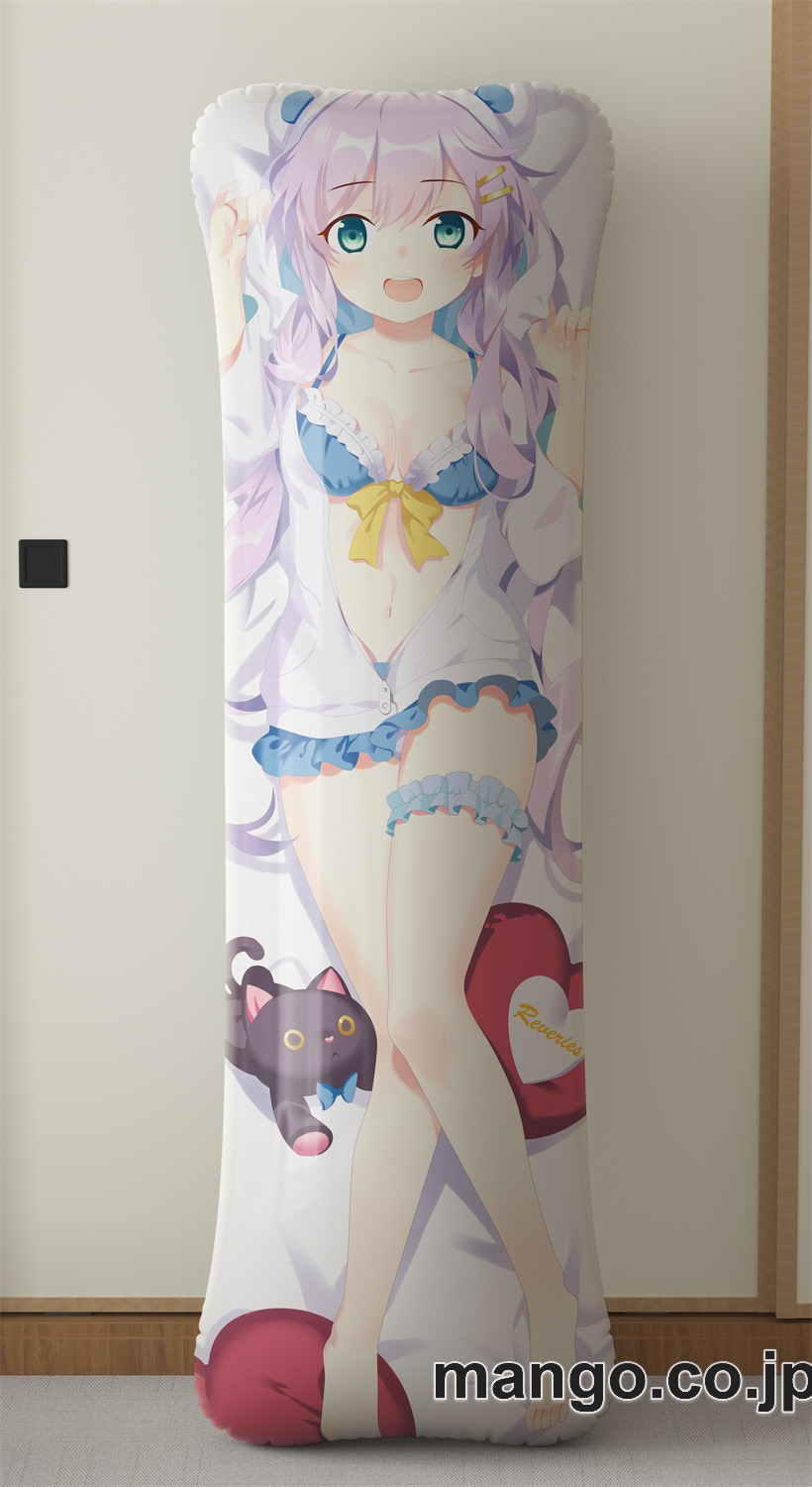 アニメ抱き枕カバー白熊さん＆黒猫ちゃん大型クッションキャラクターグッズPVC製コレクション用 ビッグサイズ 等身大クッション 立体キャラクターアイテム 2