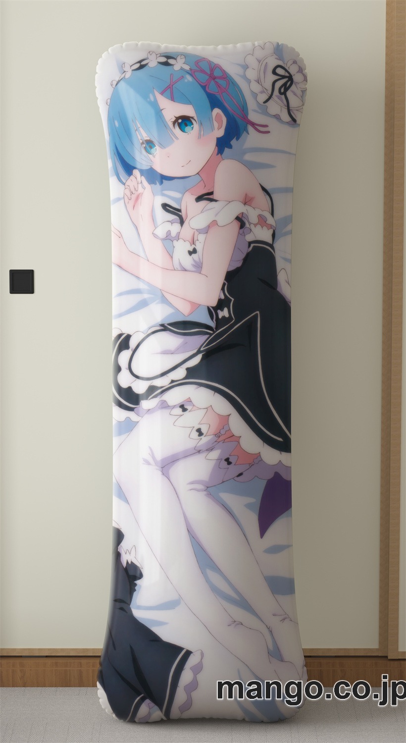 アニメ抱き枕カバーゼロから始める異世界生活レムラム大型クッションキャラクターグッズPVC製コレクション用｜PVC エアクッション 等身大サイズ 立体ディスプレイ 2