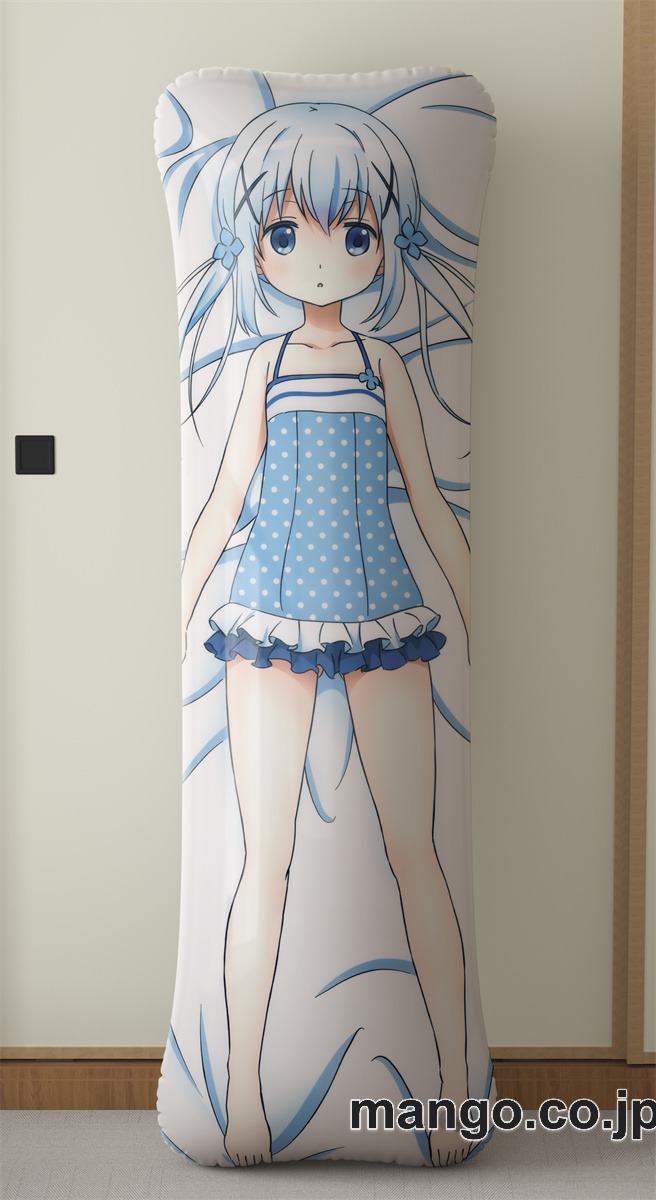 アニメ抱き枕カバーご注文はうさぎですかチノ大型クッションキャラクターグッズPVC製コレクション用｜空気ビニール製 等身大抱き枕 コレクション向けグッズ