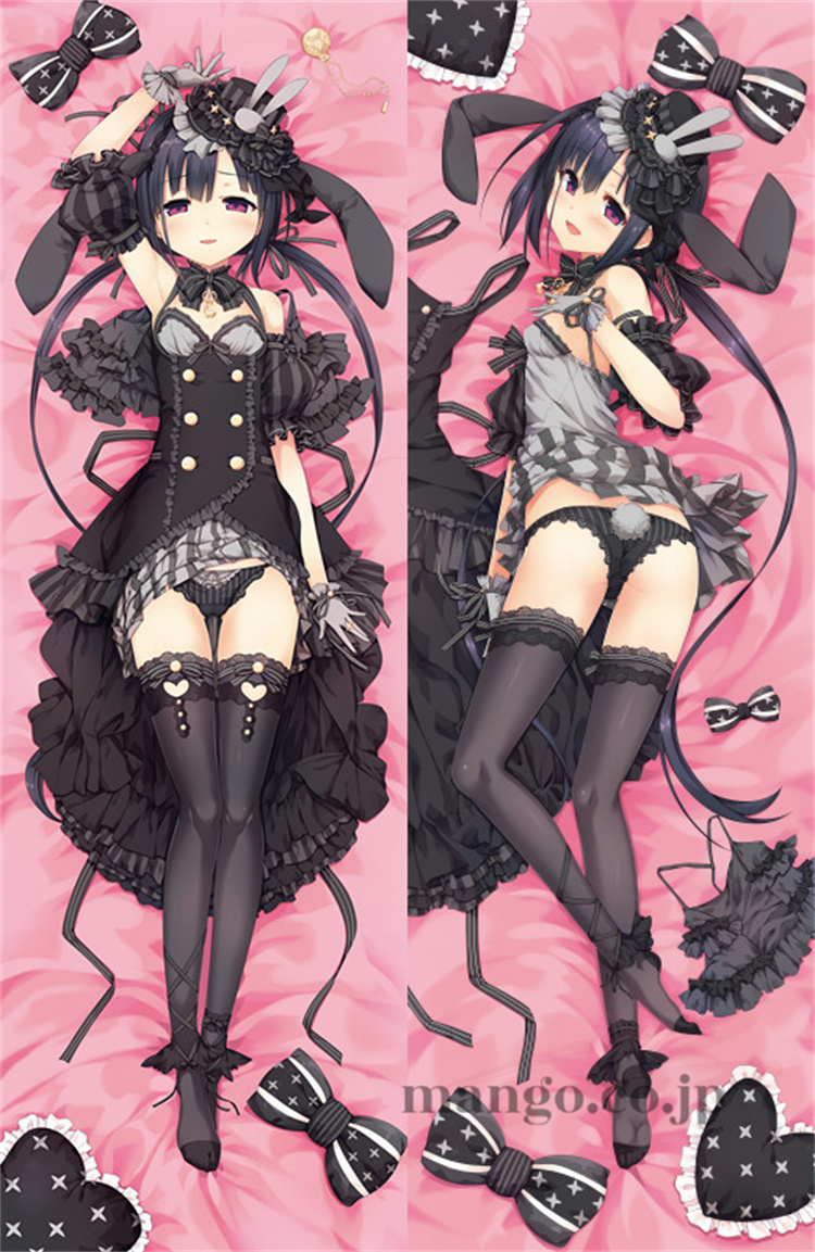 【まいてつ】早瀬ふかみ 黒兎ドレスver 抱き枕カバー 160×50cm 2WAYトリコット まいてつ早瀬ふかみ黒兎ドレスver 抱き枕カバー
