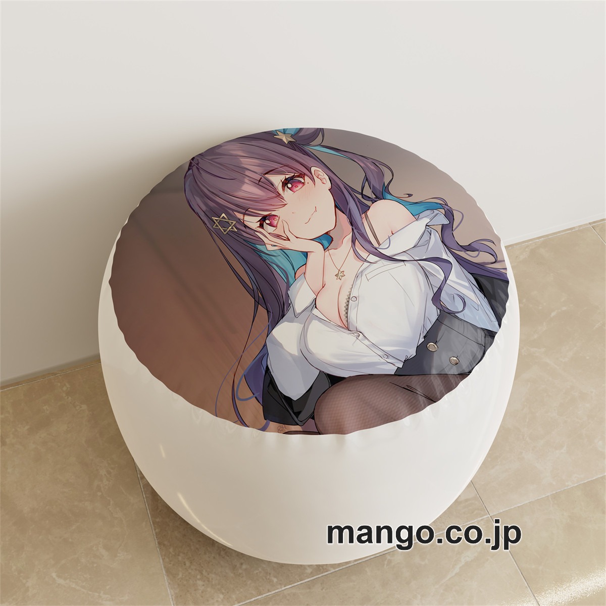 PVC ラウンドスツール【オリジナル】黒スト 裸足裏 アニメ キャラクターグッズ PVC製 ラウンドスツール コレクション用