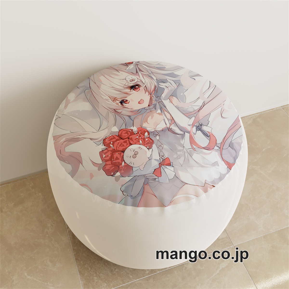PVC ラウンドスツール【バーチャルYouTuber】ネグリジェ 白神遥 アニメ キャラクターグッズ PVC製 ラウンドスツール コレクション用 2